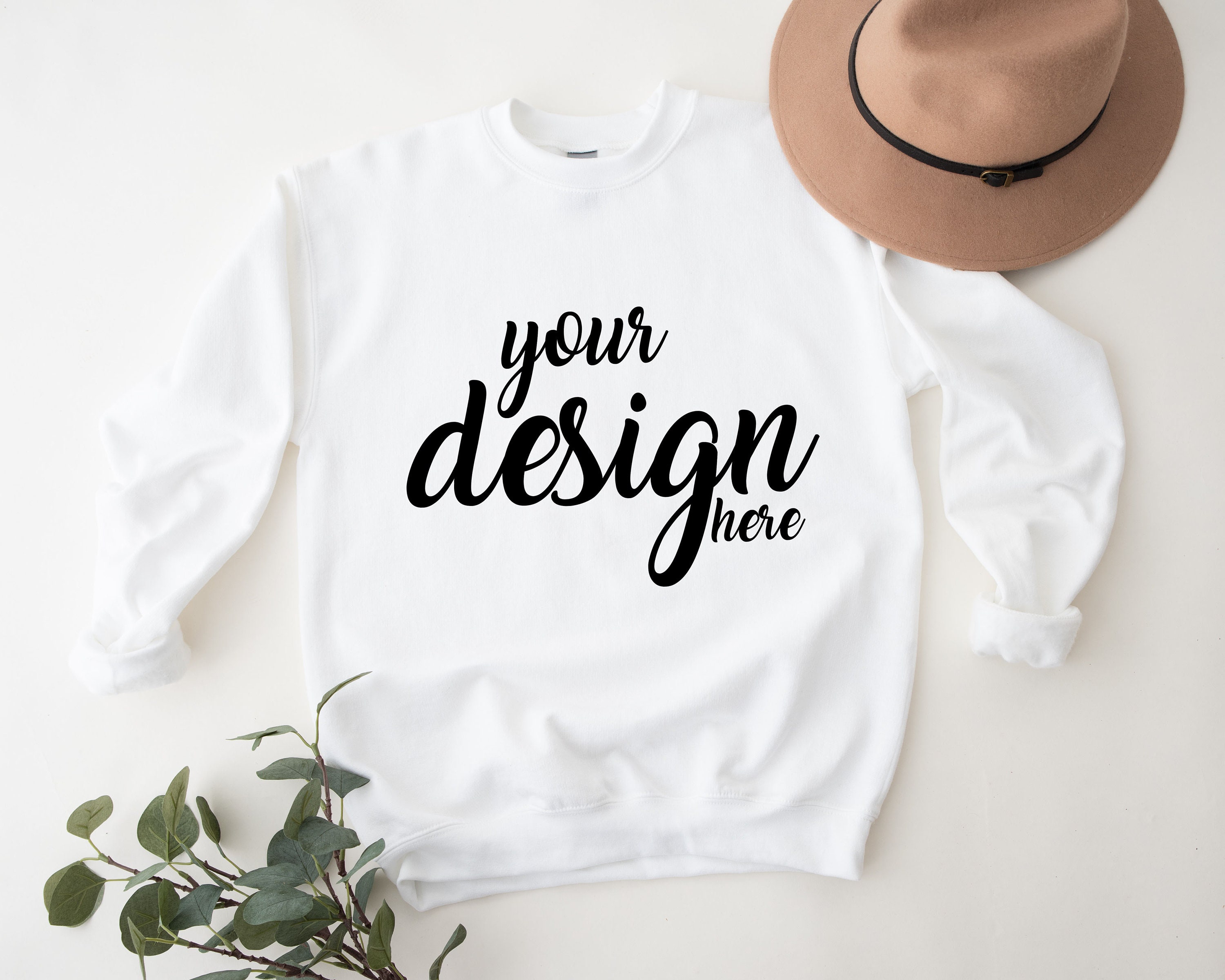 gildan white sweater
