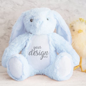 Blue Easter Bunny Rabbit Mumbles Mockup Printme Teddy Plush mockup Zippie newborn soft toy mock-up personalised mockup JPG Digital Download
