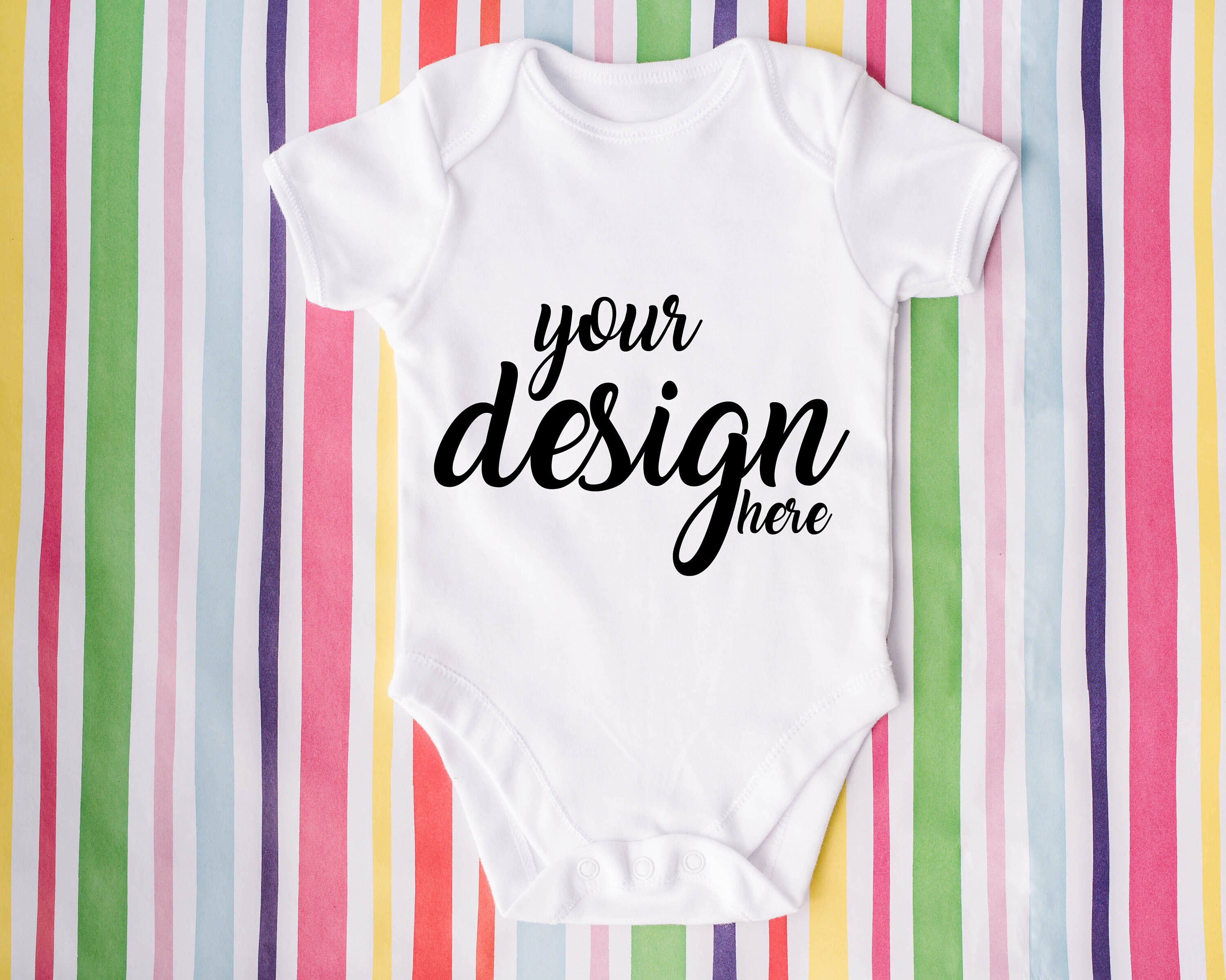White Baby Onesie Mockup Vest Mockup modern Mock Up