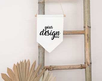 Pennant Mockup Flag Mockup sublimation linen banner flag Mockup Styled Stock Photo Wall hanging Flat Lay Mock Up, JPG Digital Download