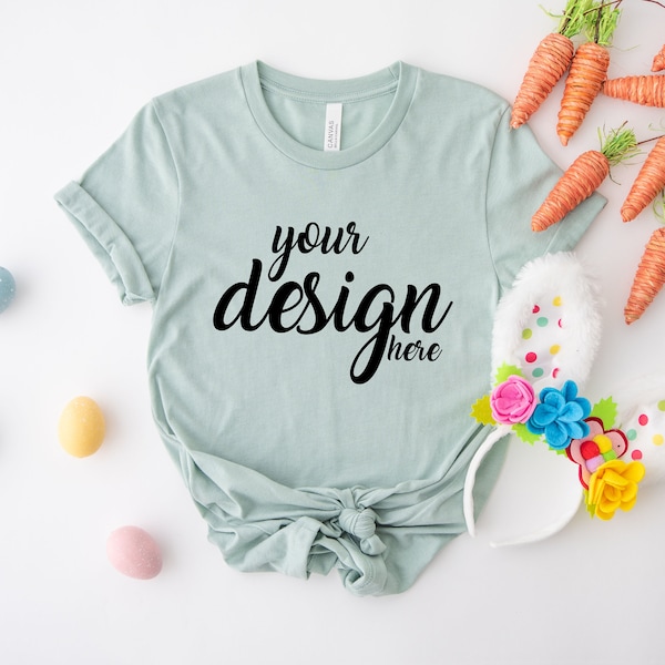 Maglietta Bella + Canvas Heather Dusty Blue - Senza Maniche Taglia L
