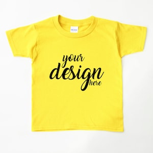 Daisy Yellow Tshirt Mockup Halloween Gildan Shirt Mock-up Baby T-shirt Mock Up Stock Photo Toddler Tee Mockup Sublimation JPG Download