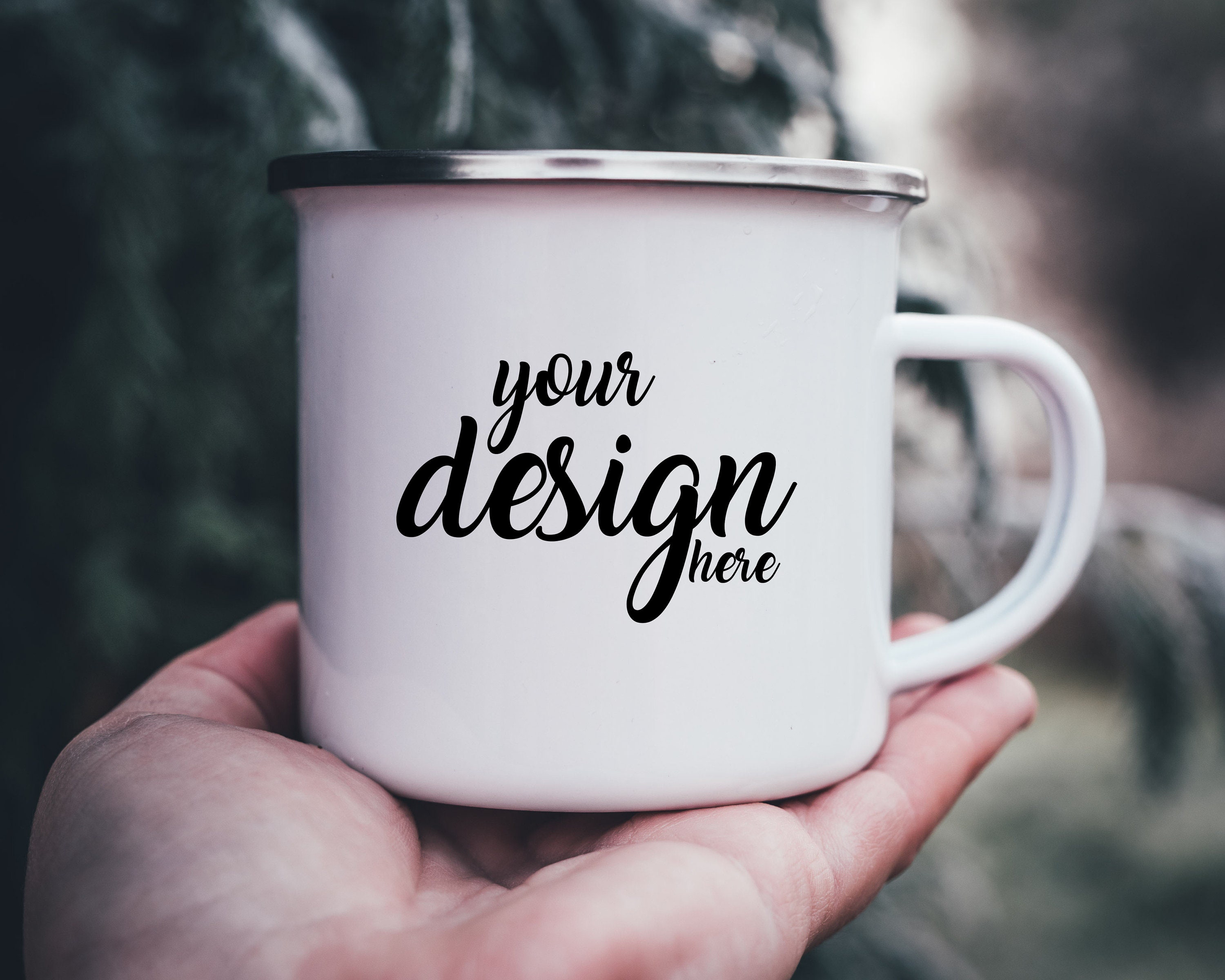 Camping Mug Mockup Camper Mug Mockup Enamel Coffee Cup
