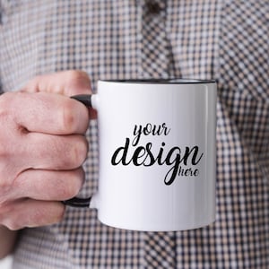 3 x Mens Black Handle Mug Mockup Fathers Day Mockup Man Holding Coffee Cup Mockup Stock Photo Father Dad Mug Mock Up JPG Digital Download