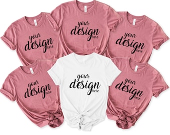 Bridal Party Heather Mauve Bella Canvas Shirt Mockup Hen Party Family Group Tshirt Mock Up Bridesmaid Bachelorette Tee SVG JPG Download