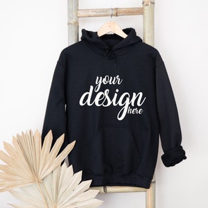 Black Hoodie Mockup Gildan 18500 Mockup Gildan Sweatshirt - Etsy