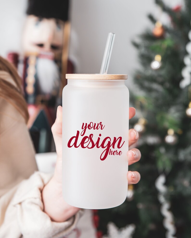 Frosted Libbey Glass Mockup Beer Can Glass Mockup Styled Stock - Etsy