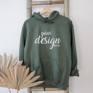 Military Green Hoodie Mockup Gildan 18500 Mockup Gildan Hooded Sweatshirt Mockup Mockup Stock Photography SVG Mockup JPG Digital Download