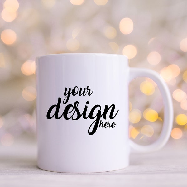 Christmas Mug MockUp Coffee Cup Mock up Winter Mock Up Styled Stock Photo Holiday Coffee Cup Mockup Sublimation Cricut JPG Téléchargement numérique