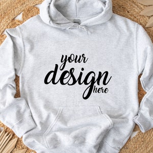 Ash Grey Hoodie Mockup Gildan 18500 Mockup Gray Gildan Hooded Sweatshirt Mockup Mockup Stock Photography SVG Mockup JPG Digital Download