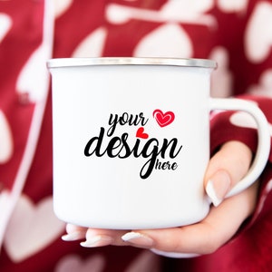 Camping Mug Mockup Camper Mug Mockup Enamel Coffee Cup Mockup Stock Photo Valentine&#39;s Day Camp Mug Photo Mock Up JPG Digital Download