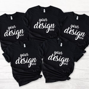 Bridal Party Black Bella Canvas Shirt Mockup Hen Party Family Group Black Tshirt Mock Up Bridesmaid Bachelorette Tee Mockup SVG JPG Download
