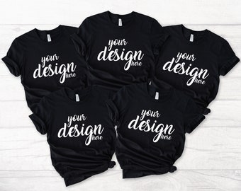 Bridal Party Zwart Bella Canvas Shirt Mockup Hen Party Family Group Zwart Tshirt Mock Up Bruidsmeisje Bachelorette Tee Mockup SVG JPG Download