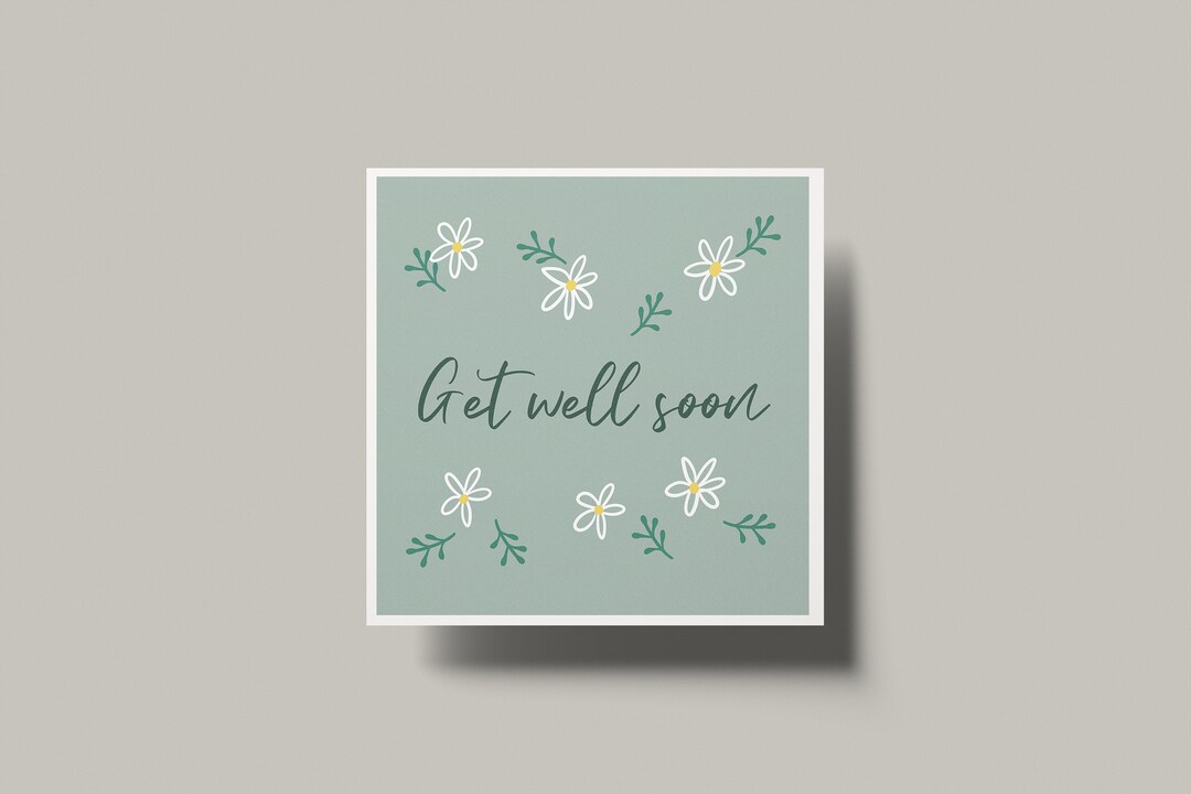 Get Well Soon Card: Printable Floral Gift Card Holder (digital Download ...