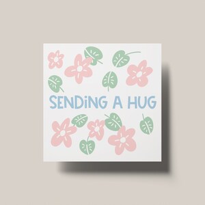 Sending a Hug/ Printable Sympathy Card/ DIY Gift Card Holder/ Simple ...