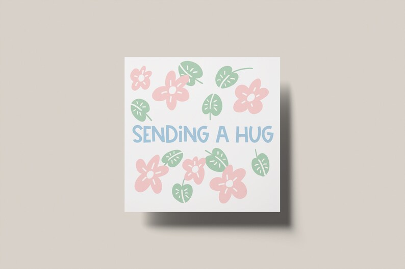 Sending a Hug/ Printable Sympathy Card/ DIY Gift Card Holder/ Simple ...