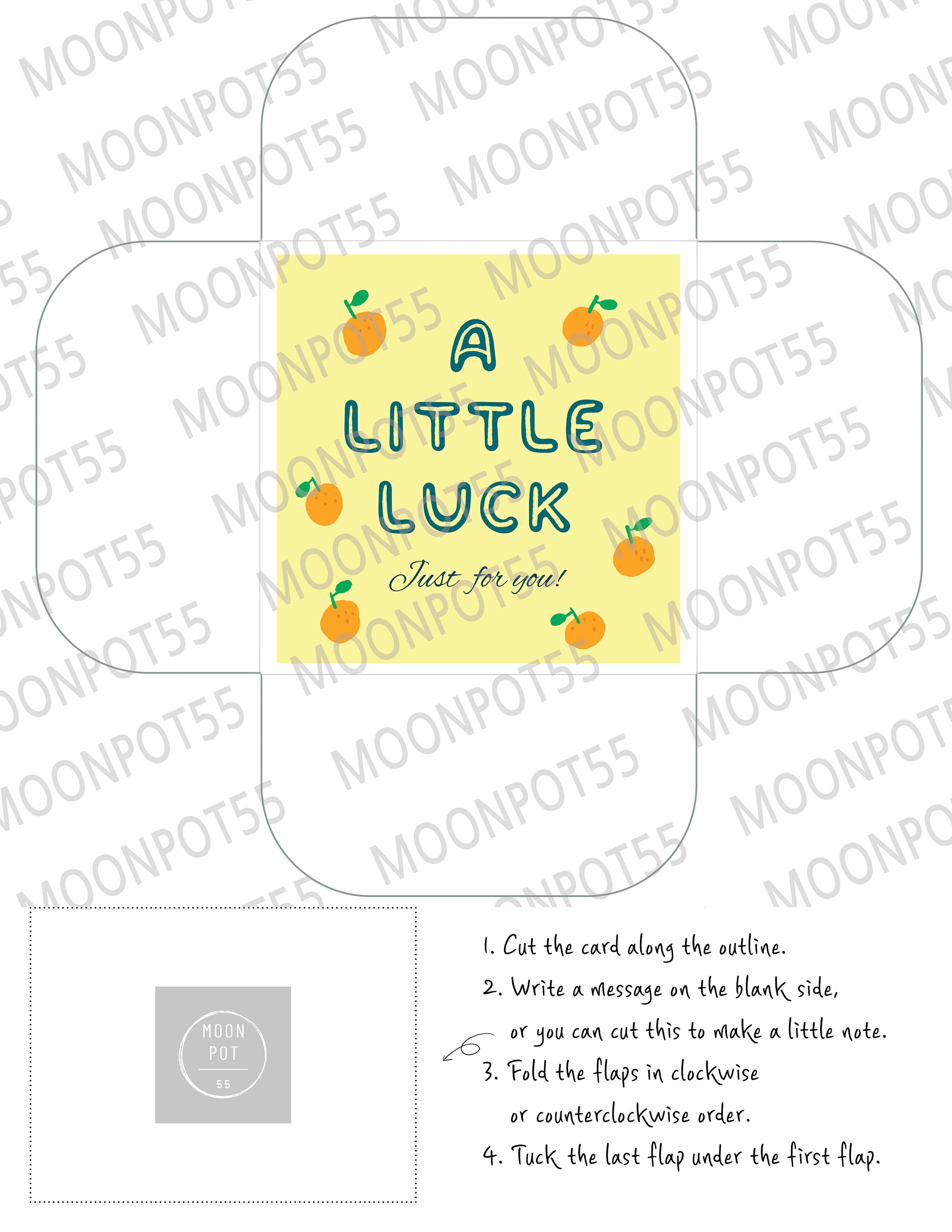 Printable Good Luck Card: DIY Gift Card Holder (instant Download) - Etsy