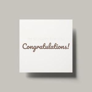 Felicitaciones: Estoy muy feliz por ti/ Tarjeta de notas imprimible/ Tarjeta de sobre simple/ Solapas de pétalos con cierre automático/ Descarga instantánea