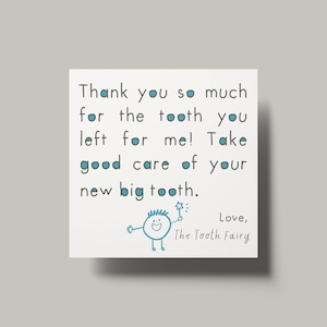 Carta imprimible del Hada de los Dientes/ Recibo y sobre del Hada de los Dientes/ Tarjeta de sobre simple/ Solapas de pétalos con cierre automático/ Descarga instantánea
