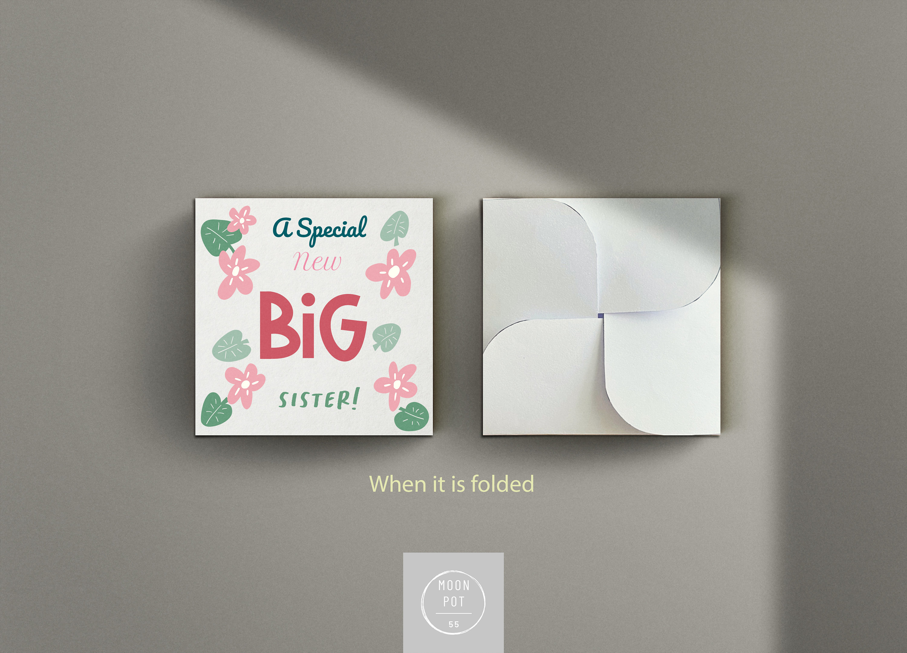 A Special New Big Sister/ Printable Note Card/ DIY Gift Card Holder ...