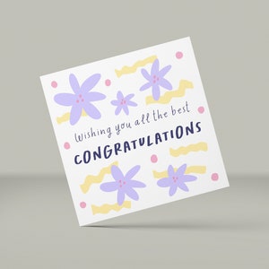 Carte de note imprimable de félicitations / Carte d'enveloppe simple / Porte-carte cadeau bricolage / Rabats de pétale autobloquants / Téléchargement instantané