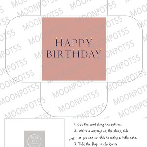 Happy Birthday Printable Card/ DIY Gift Card Holder/ Simple | Etsy