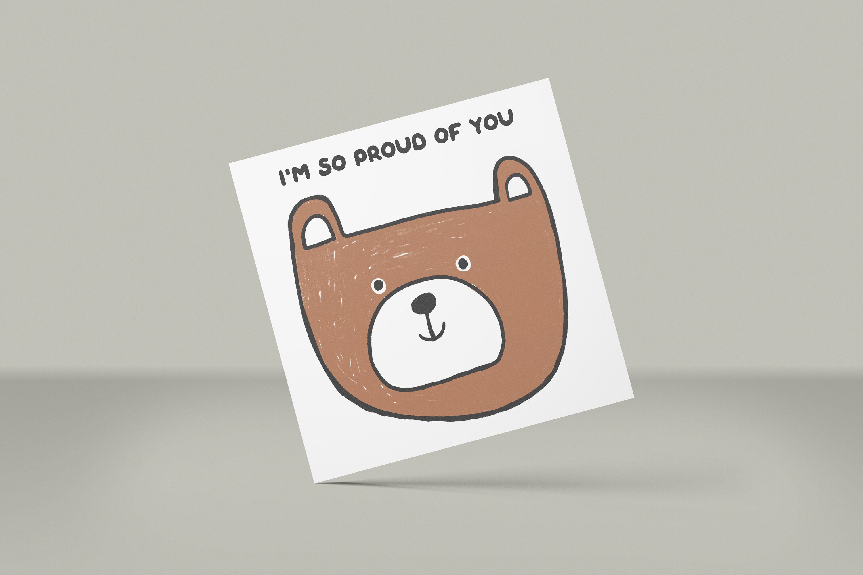 I'm so Proud of You Printable Card/ Note Card for Kids/ Simple Envelope