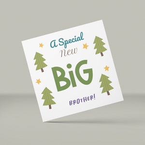 Een speciale nieuwe Big Brother/afdrukbare notitiekaart/DIY cadeaukaarthouder/eenvoudige envelopkaart/zelfsluitende bloemblaadjesflappen/Instant Download