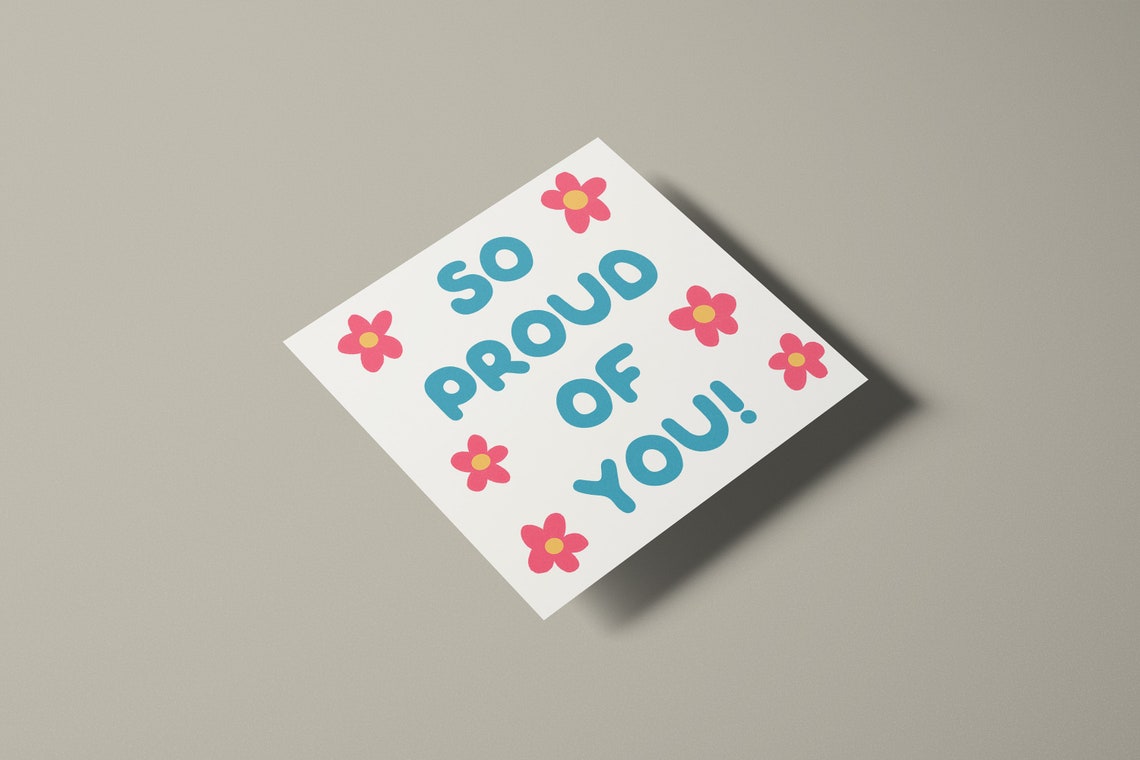 So Proud of You/ Printable Note Card/ DIY Gift Card Etsy España