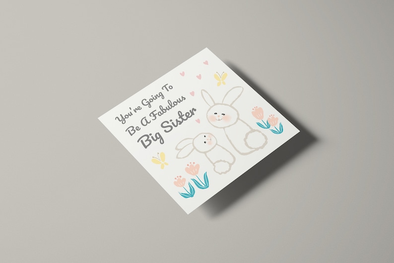 You're Going to Be a Fabulous Big Sister/ Printable Card Template ...
