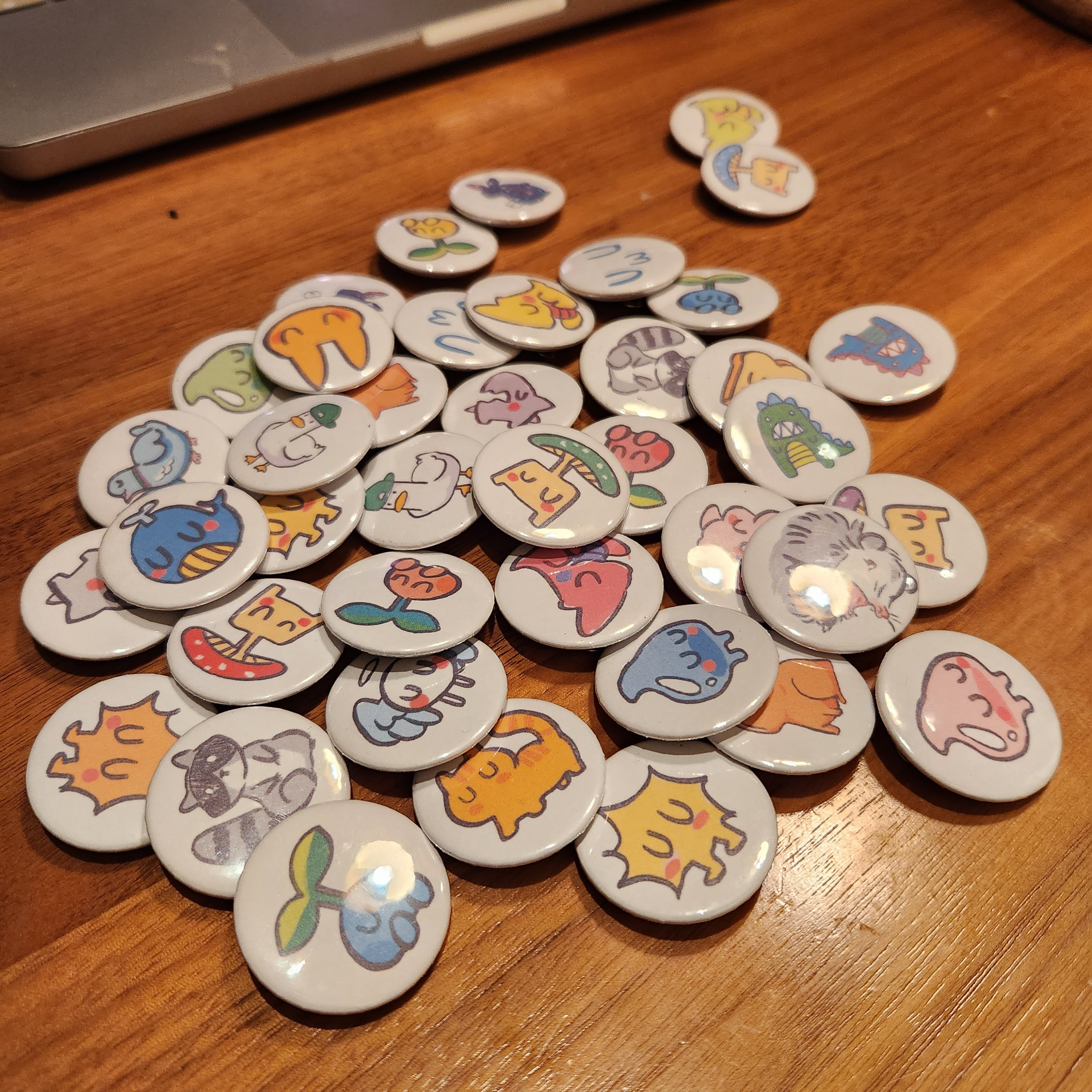 Original Cute Kawaii Animal Creatures Art Pinback Buttons - Etsy