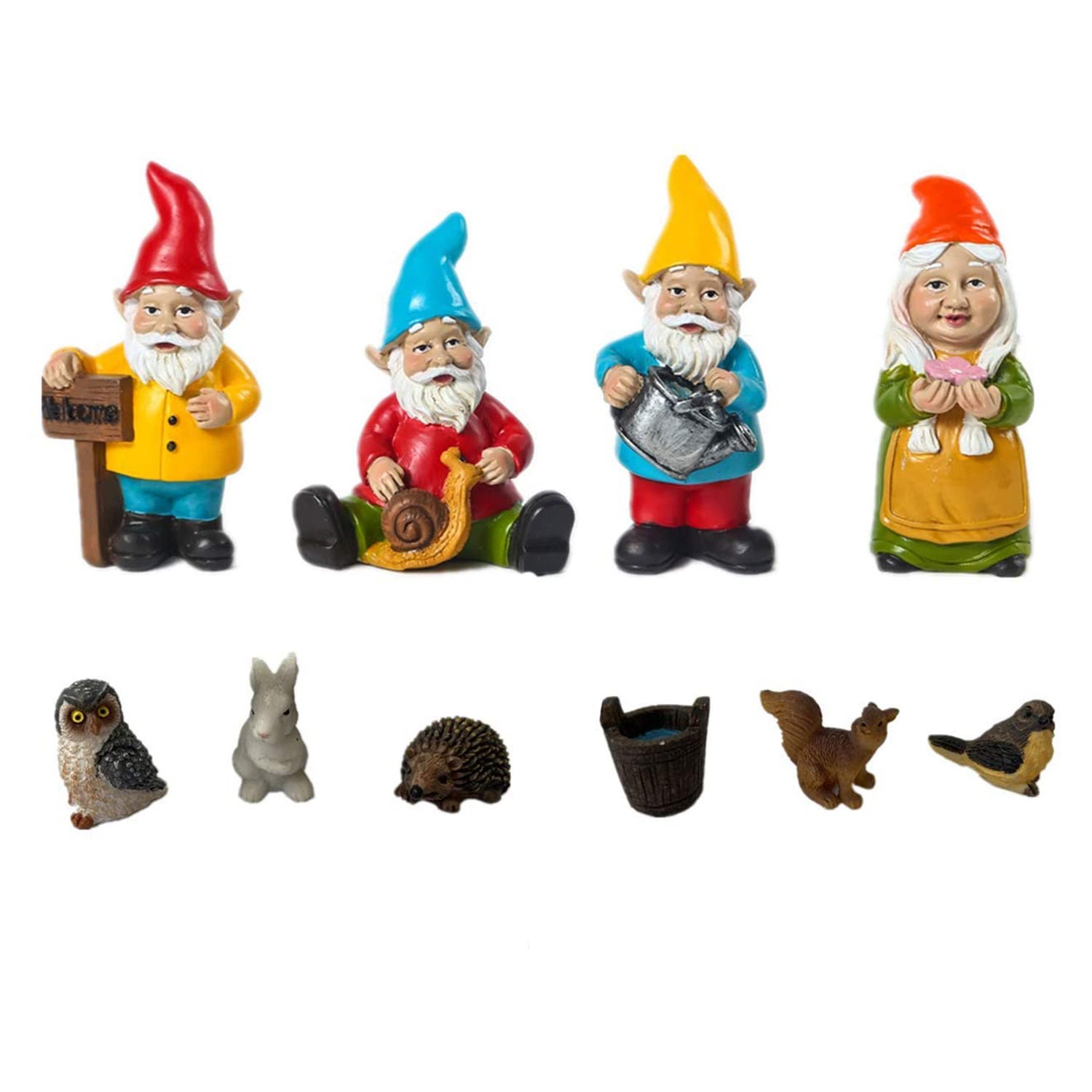 Full set miniature gnome figurines Funny Garden Gnomes Cute Etsy