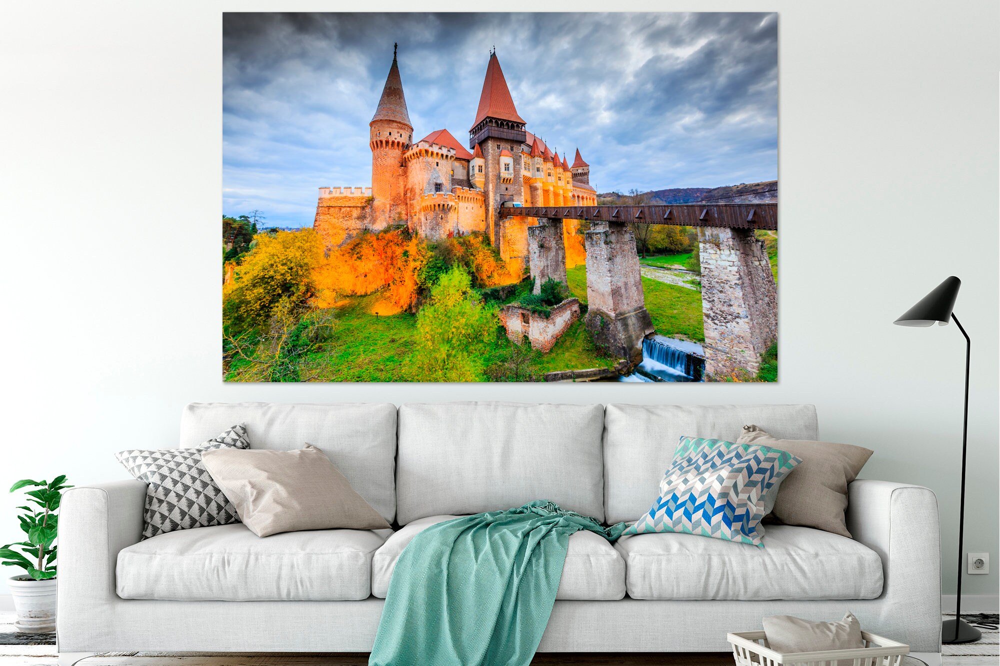 Castle canvas art fortress wall art Etsy