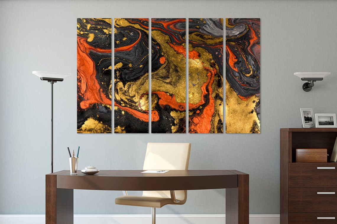 Black and gold canvas. abstract wall art Etsy