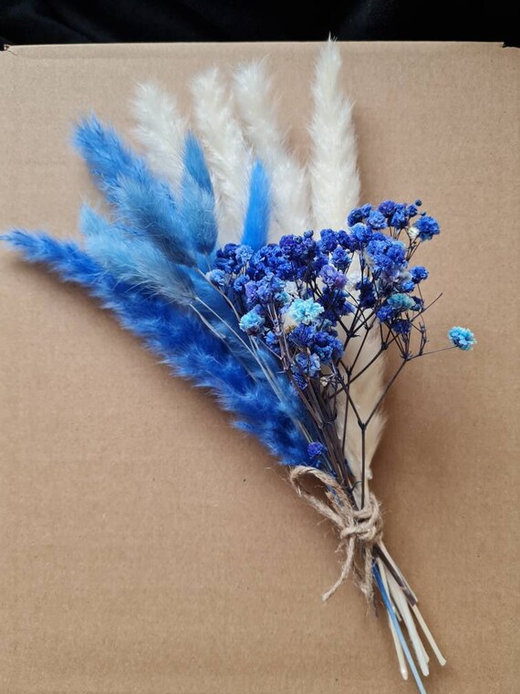Mini Dried Flower Bouquet/mini Posy/ Letterbox Flowers/blue Etsy