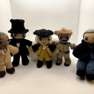 United States Presidents Crochet PATTERNS (Washington, Lincoln, Theodore &quot;Teddy&quot; Roosevelt, Franklin Delano Roosevelt, Barack Obama)