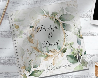 Personalised Wedding Guest Book, Photo Album, Memory Book, Personalised Eucalyptus Wedding  Guest Book