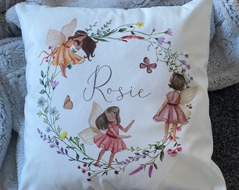 Personalised Fairy Printed Personalised Name Cushion  Cover Personalised Baby Gift Nursery Décor Baby Shower Gift