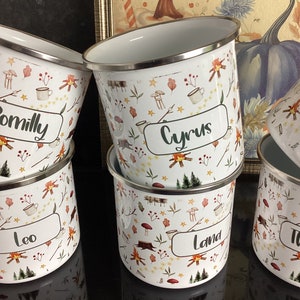 Personalised Camp Fire Enamel Mug Personalised Hot Chocolate Mug, Personalised Camping Mug - Camping Mug Birthday Gift