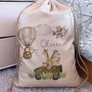 Personalisierte Spielzeug Tasche - Spielzeug Sack - Spielzeug Aufbewahrung - Kinderzimmer Aufbewahrung - Spielzeugkiste - Spielzeug Tasche - Spielzeug Sack Safari