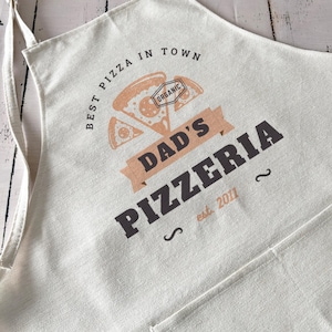 Personalised Pizza Apron, Father&#39;s Day Gift For Daddy, Dad Apron, Pizza Gift, Father Son Pizzeria Aprons, Christmas Gift, Birthday Gift