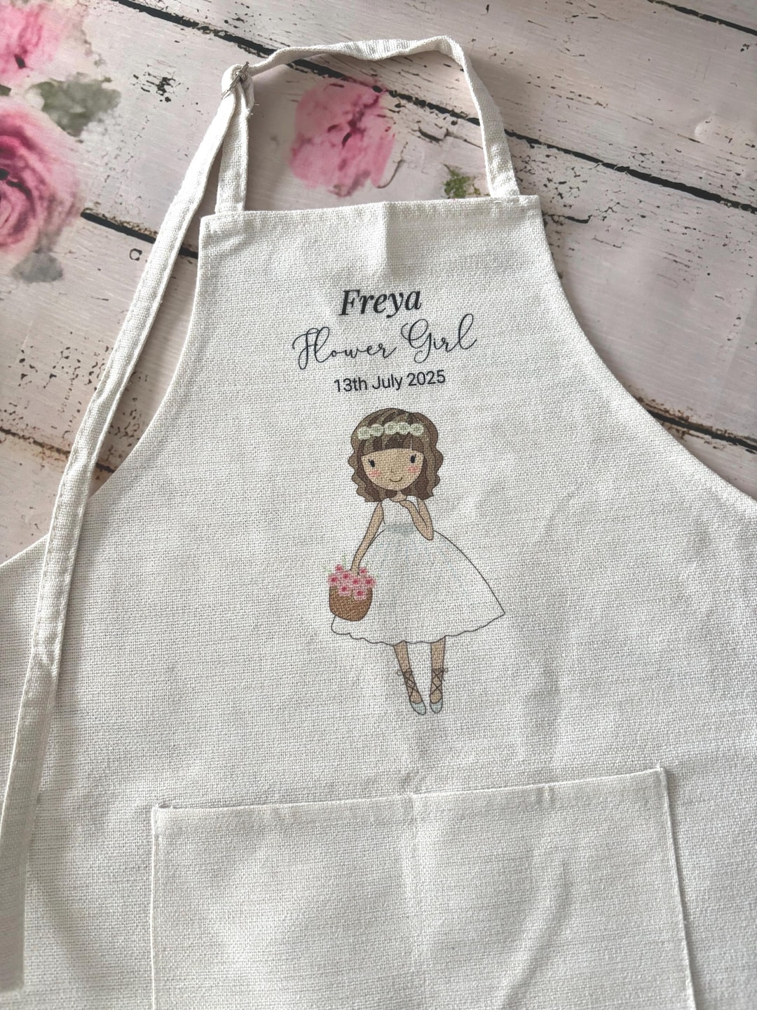 Personalised Flower Girl Apron, Bag, Bridesmaid Proposal, Flower Girl ...