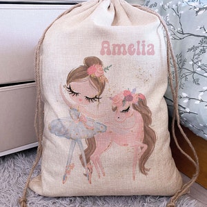 Personalised Toy Bag - Toy Sack - Dressing Up Bag - Toy Storage - Nursery Storage  Toy Box  Custom Toy Bag - Personalised Toy Sack Ballerina