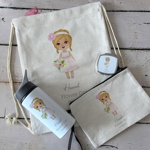 Personalisierte Blumenmädchen Geschenkkorb, personalisierte Tasche, Spiegel, Make-up Tasche, Hochzeitsgeschenk Tasche, Blumenmädchen Geschenktasche, Geschenk zum Hochzeitstag