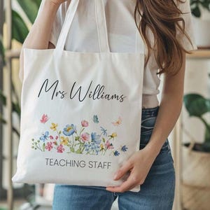 Sac fourre-tout personnalisé pour professeur, sac fourre-tout personnalisé pour professeur, sac sur mesure pour professeur, cadeaux de remerciement, cadeau AT, cadeau de fin d&#39;études, cadeau de fin d&#39;études