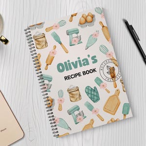 Personalised Recipe Notebook, Recipe Journal, Custom Recipe book, Personalised Recipe Book, Personalised Baking Recipe Book, Birthday Gift