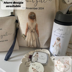 Personalisierte Blumenmädchen Korb Set, Blumenmädchen Hochzeit Party Geschenk Set, Brautparty Geschenke, Brautjungfer Vorschlag, Hochzeit Korb Geschenkset