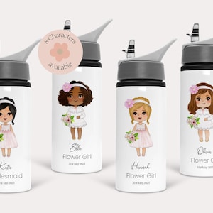 Personalisierte Blumenmädchen Wasserflasche, personalisierte Blumenmädchen Mitbringsel, Hochzeit Geschenke, Blumenmädchen Party Geschenktasche, maßgeschneiderte Geschenke