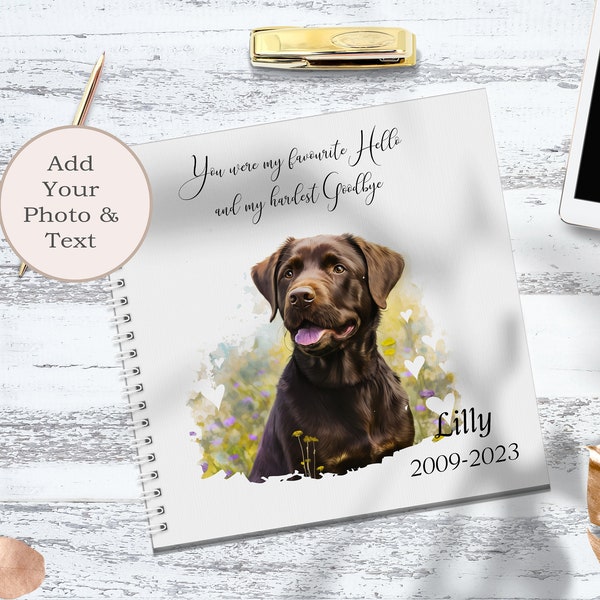 Personalised dog memorial book,  photo album, pet loss gift, Photo Album, Memory Book, Personalised Dog Memory Book