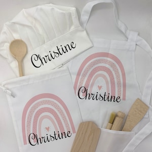 Personalised Kids Baking Set, Children's Kit, Apron, Bag, Your Name, Wooden Spoon Rolling Pin Pasty Brush, Stocking Filler, Christmas Gift